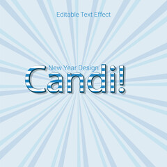 premium candi vector text effect template design