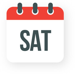 Saturday Calendar. Date days to-do list. Reminder, schedule line simple sign. Organizer concept