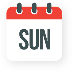 Sunday Calendar. Date days to-do list. Reminder, schedule line simple sign. Organizer concept
