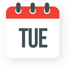Tuesday Calendar. Date days to-do list. Reminder, schedule line simple sign. Organizer concept