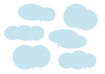 シンプル　雲形　フレーム　セット　ふきだし