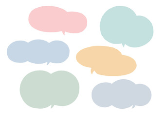 シンプル　雲形　フレーム　セット　ふきだし