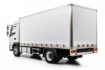 A clean white truck on white background, one object