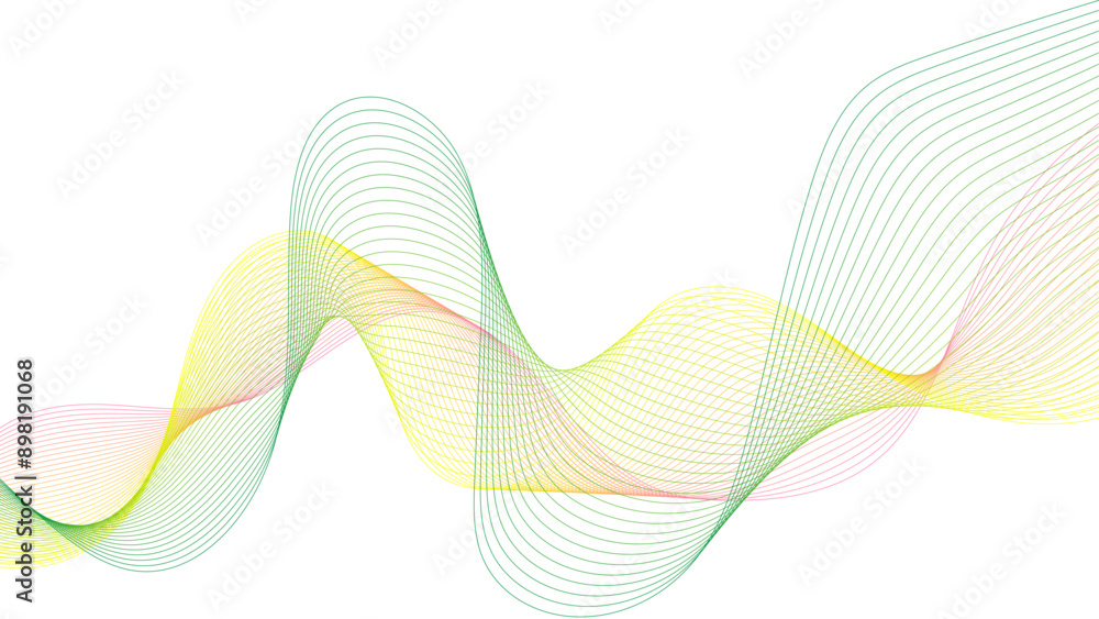 Poster abstract vector colorful wave line flowing isolated on white background. abstract flowing wavy lines
