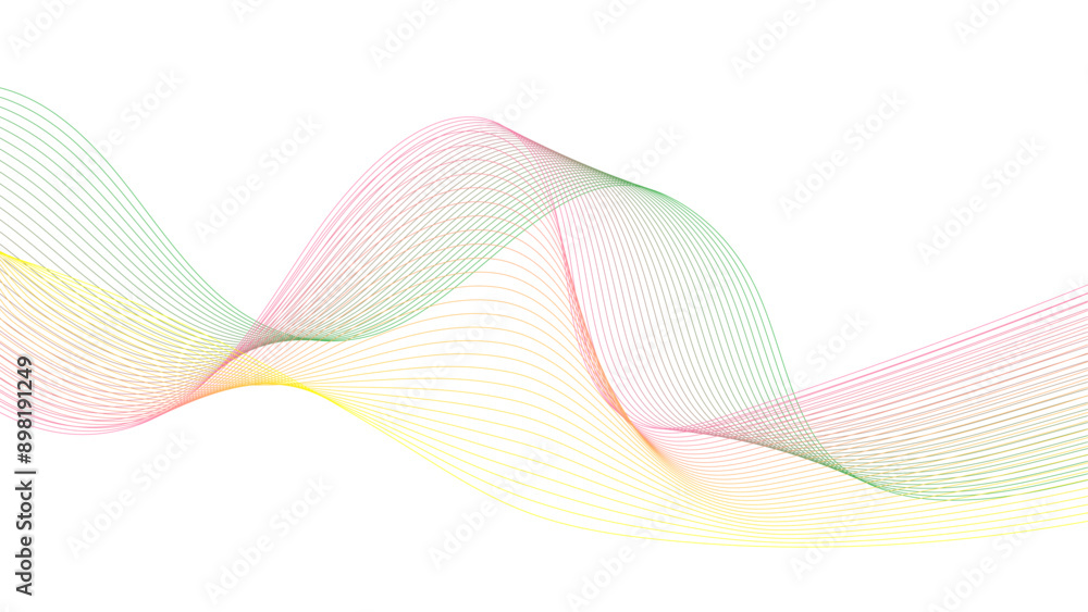 Aufkleber abstract vector colorful wave line flowing isolated on white background. abstract flowing wavy lines