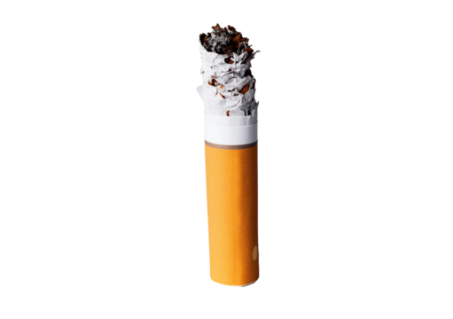Cigarette isolated on transparent and white background.