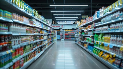Aisle in a Modern Supermarket