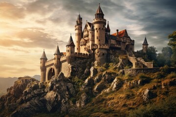 Fototapeta premium Stone castle architecture building spirituality.