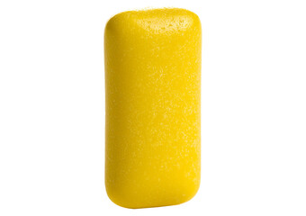 One tasty yellow chewing gum isolated on transparent or white background.