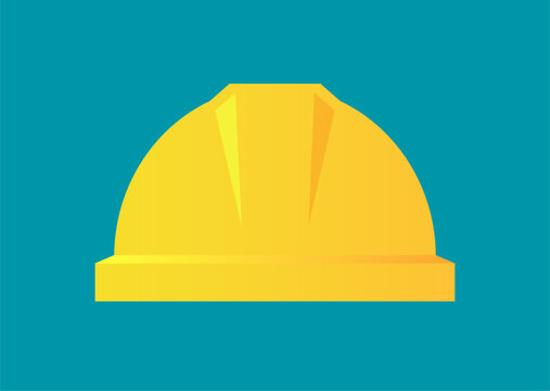 Yellow builder hard hat vector icon
