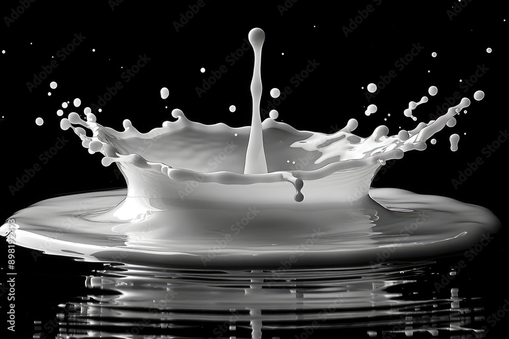 Aufkleber a milk drop splashing and creating a crown-like shape