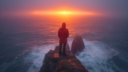 silhouette of a person in the sunset