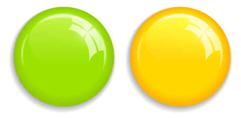 Shiny plastic magnet web buttons set