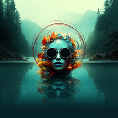 background with glowing sphere