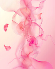 Pink October Abstract: Elegant Petals and Swirls