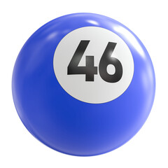 3D Render of Blue Billiard Ball Number 46