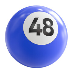 3D Render of Blue Billiard Ball Number 48