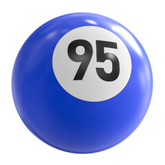 3D Render of Blue Billiard Ball Number 95