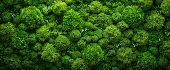 Close-Up Surface Of A Wall Covered With Green Moss, A Modern Eco-Friendly Decor Adding Natural Charm