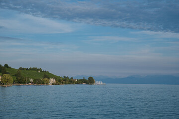 Obraz premium Abendstimmung am Bodensee bei Meersburg