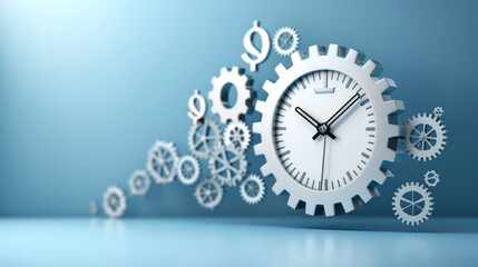 Business Efficiency and Financial Growth Represented by Gears and Dollar Symbol