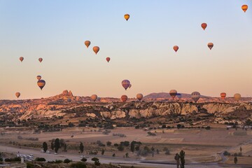 Hot Air Balloons Over Fairy Chimneys in Cappadocia