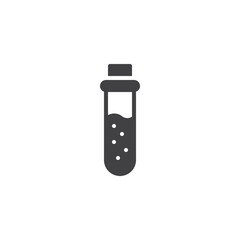 Test tube filled with liquid vector icon
