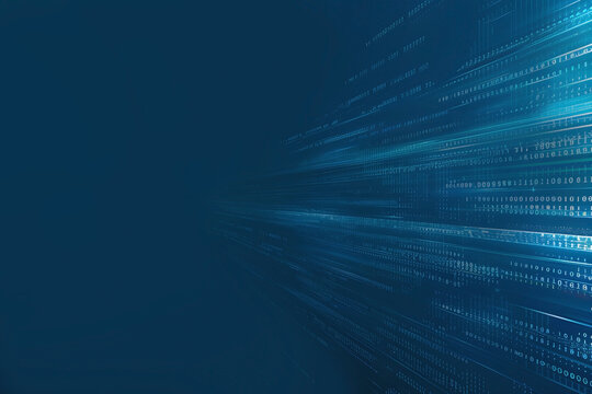 Abstract digital background with binary code and data streams