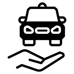 A car icon in the middle represents service, security, and insurance.