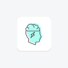 Brainstorm color shadow thinline icon , vector, pixel perfect, illustrator file