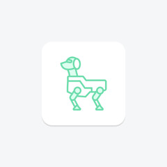 Robot Dog duotone line icon , vector, pixel perfect, illustrator file