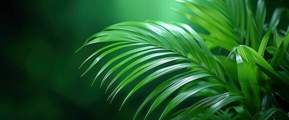 Obraz premium Tropical Palm Leaf Texture, Lush And Vibrant, Perfect For Exotic And Natural Themes