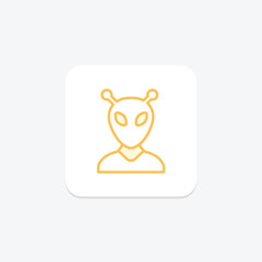 Alien duotone line icon , vector, pixel perfect, illustrator file