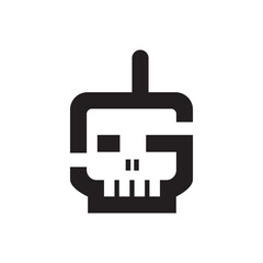 Obraz premium Human skull cartoon illustration and doodle, logo mascot