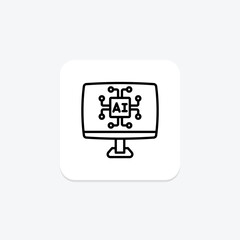 Artificial Computer line icon , vector, pixel perfect, illustrator file