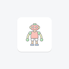 Robot lineal color icon , vector, pixel perfect, illustrator file