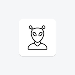 Alien line icon , vector, pixel perfect, illustrator file
