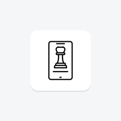 Online Strategy line icon , vector, pixel perfect, illustrator file