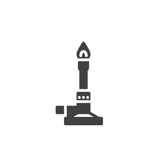 Bunsen burner with a flame vector icon