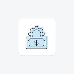 Cash Management color shadow thinline icon , vector, pixel perfect, illustrator file