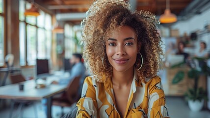 Diverse group of business professionals in a modern office, collaborating on a project. Generative AI