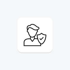 Employee Insurance line icon , vector, pixel perfect, illustrator file
