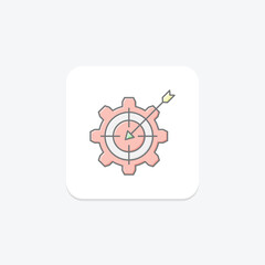 Setting Business Goal lineal color icon , vector, pixel perfect, illustrator file
