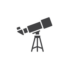 Telescope on tripod vector icon
