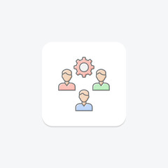 Employee Management lineal color icon , vector, pixel perfect, illustrator file