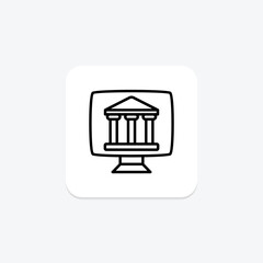 online banking line icon , vector, pixel perfect, illustrator file
