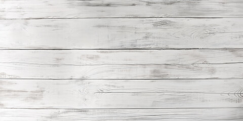 Naklejka premium Top view of white wooden planks with a natural grain texture. Perfect for use as a rustic, vintage background or wallpaper, suitable for design projects, interior decor, and architectural elements.