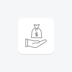 Investment thinline icon , vector, pixel perfect, illustrator file