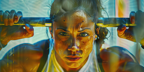 Focused Flexer: A female weightlifter concentrating on her form during a deadlift.