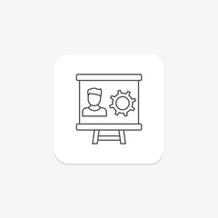 Project management thinline icon , vector, pixel perfect, illustrator file